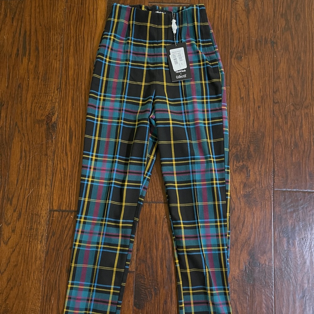 Size 0 high waisted plaid Mod Cloth x Collectif trousers